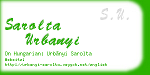 sarolta urbanyi business card