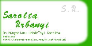 sarolta urbanyi business card